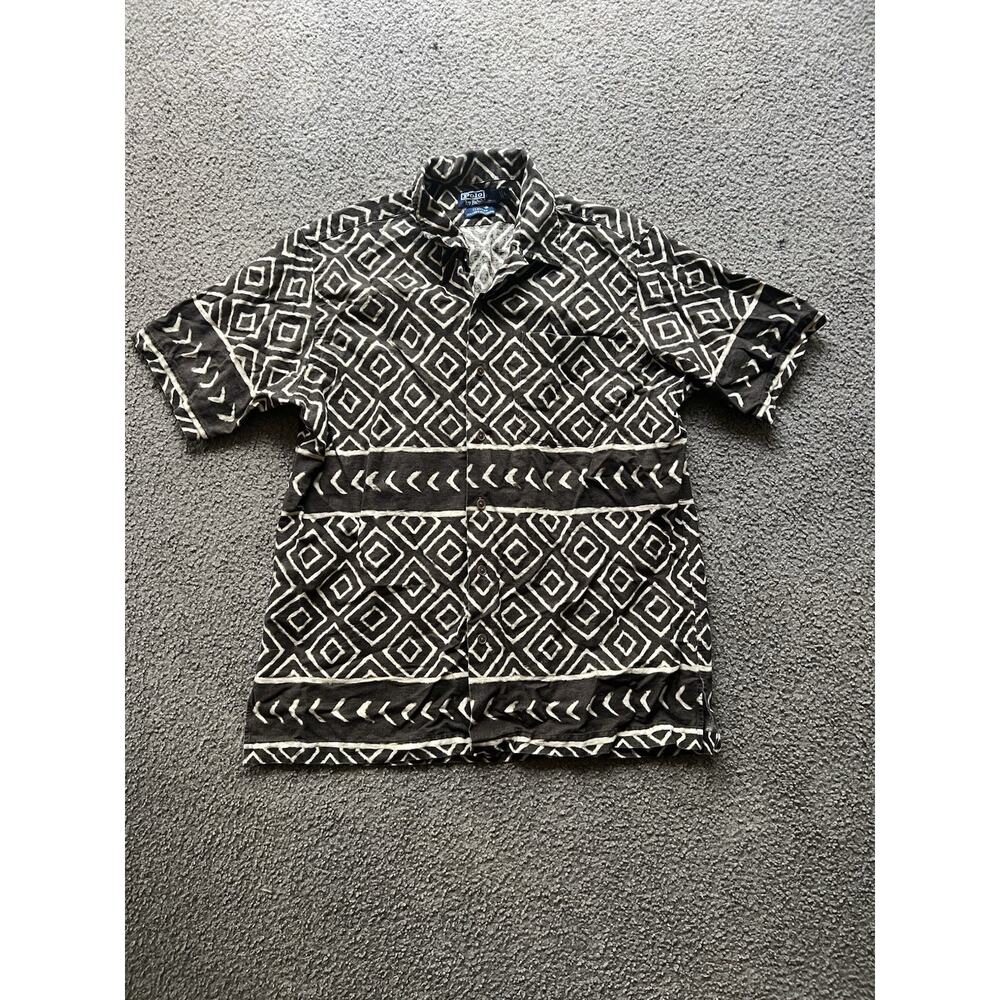 Vintage Polo by Ralph Lauren Clayton Hawaiian Shirt - African Batik Design Large